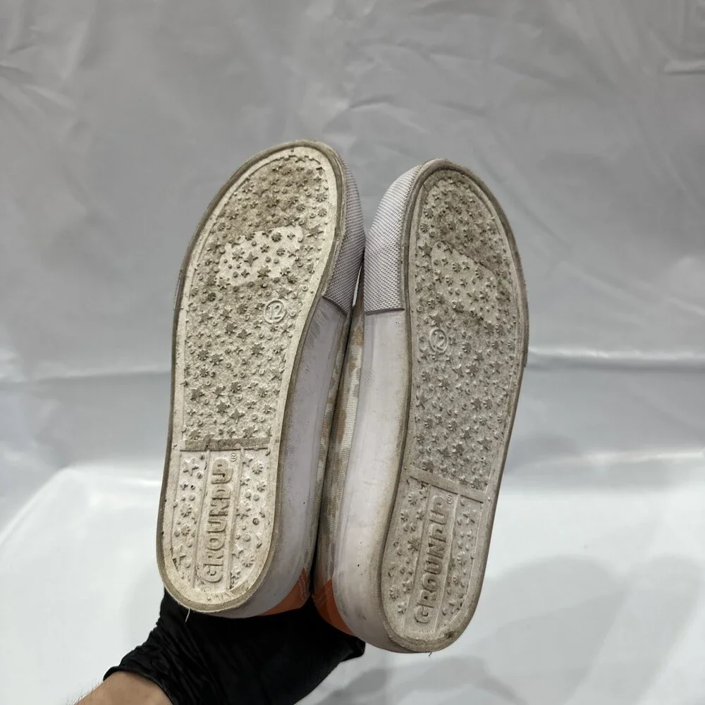 Ground Up Moana Sneakers Girls US 12 White Floral Canvas Comfort Shoes EBS2692